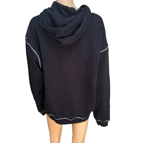 Hi res men’s cotton blend full zip black sweatshirt hoodie size L NWT - Picture 3 of 7